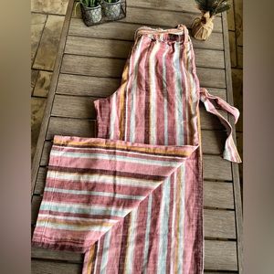 Ana- pink and white Wide Pants Medium